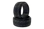 Two black Pandora RC 26mm display tyres for RC cars, stacked one on top of the other against a white background.