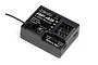 HPI Racing RF-45 2.4GHz 3-channel receiver unit in a black plastic case with a setup button, antenna wire, and battery type selector switch.