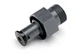 A single gunmetal grey aluminium 24mm front wheel hex adapter for HPI Baja RC vehicles.