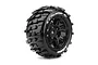 Louise 5.5" X-Mallet Tyres on Black Spoked Rims - Glued Wheels 2Pcs L-T3350BM