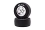 Losi Mickey Thompson Rear Drag Tyres on Chrome Spoked Rims - Glued Wheels 2Pcs LOS41041