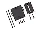 Traxxas Telemetry Expander Mount kit including a black plastic mounting plate, a slotted bracket, four small screws, two longer screws, and two zip ties.