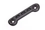 A black plastic Traxxas wing washer component with two mounting holes and a recessed center section.