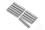 Ten small, cylindrical metal drive pins arranged in two rows of five on a white background.