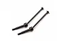Two black metal universal drive shafts for HPI Savage XS RC cars, shown against a plain white background.
