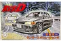 Box art for a Fujimi 1/24 scale Mitsubishi Lancer Evolution III model kit featuring Initial D branding and illustration.
