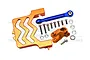 GPM Orange Aluminium 25T Servo Horn & Mount Set TXMS024A-OR