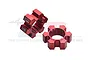 GPM Red Aluminium 24mm Wheel Hexes 2Pcs TXM010/10MMN-R