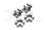 Four silver GPM Racing aluminium wheel hex adapters for RC cars, featuring a 7075 alloy marking.