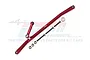 GPM Racing red anodized aluminium steering linkage set for RC cars, including metal rods, screws, and nuts.