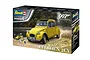 Revell 1/24 scale Citroen 2CV James Bond 007 For Your Eyes Only model kit box showing a yellow car on a dirt road.