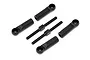 HPI Savage XS steering linkage set including two threaded metal rods and four black plastic ball joint ends.
