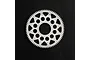 A white Delrin 74T 64dp spur gear for RC cars, featuring a circular design with weight-reduction holes and the number 74 etched on the face.