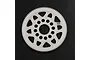 A white Delrin 98T 64dp spur gear for RC cars, featuring a lightweight design with circular and triangular cutouts.