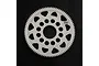 A white Delrin 86T spur gear for RC cars, featuring a circular design with multiple cutouts and the number 86 printed on the face.