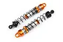 Two HPI Racing orange and silver aluminium shock absorbers for RC cars, shown against a plain white background.