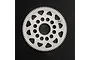 A white Delrin 88T spur gear for RC cars, featuring a lightweight design with circular and triangular cutouts, set against a dark textured background.