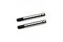 Two silver metal RC shock shafts with threaded ends, shown against a plain white background.