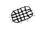A black elastic luggage net for RC vehicles with metal hooks around the perimeter, isolated on a white background.