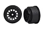 Two matte black Traxxas XRT race rims shown from front and side angles against a white background.