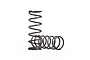 Two metal RC shock springs with a red identification stripe, one standing upright and one lying horizontally against a white background.