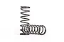 Two grey metal RC shock springs with orange identification markings on a white background.