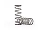 Two grey metal RC shock springs, one standing vertically and one lying horizontally, against a white background.