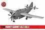 A 1/48 scale plastic model kit of a Fairey Gannet AS.1/AS.4 aircraft by Airfix, shown as an unpainted grey assembly on a white background.