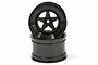 Two black 2.2-inch RC buggy rear rims stacked on a white background.