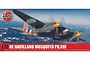 Airfix 1/72 scale de Havilland Mosquito PR.XVI model kit box art featuring an illustration of the aircraft flying over snow-capped mountains.