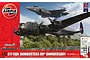 Airfix 1/72 scale 617 Sqn Dambusters 80th Anniversary model kit box art featuring an Avro Lancaster and an F-35B Lightning II flying over a dam.