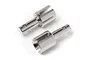 Two silver metal differential outdrive shafts for HPI RC vehicles, shown from a high angle on a white background.