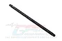 A black anodized aluminium chassis brace for RC cars, featuring a lightweight truss design and mounting holes at each end.