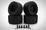 Rovan 4.7/5.5" Herringbone A/T Tyres On Black Rims - Glued Wheels 4Pcs 855562