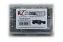 A clear plastic storage box filled with various stainless steel screws for a Traxxas XRT RC car, featuring an RC ScrewZ label on the front.