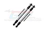 Two GPM Racing stainless steel steering tie rods with black plastic rod ends and included mounting screws against a white background.