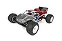 Team Associated RC10T6.4 1/10 scale 2WD electric stadium truck kit with a painted red and grey body shell on a white background.