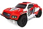 Team Associated Pro2 DK10SW 1/10 scale 2WD electric RC Dakar buggy in red and white livery with black wheels.