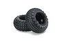 Two black Tamiya ST Block Bubble front RC buggy tyres with a square tread pattern, shown against a white background.