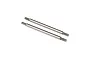Two silver-coloured stainless steel threaded rod linkages for RC vehicles, shown against a plain white background.