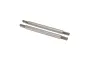 Two stainless steel threaded suspension linkage rods for RC vehicles, shown against a white background.