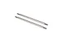 Two stainless steel threaded suspension linkage rods for an RC vehicle, shown against a plain white background.