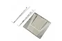 Yeah Racing stainless steel diamond plate engine cover set for RC cars, featuring a metal sheet with cutouts and two adhesive strips on a white background.