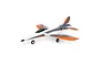 E-Flite Habu SS Super Sport 700mm EDF jet RC plane in white, grey, and orange livery on a white background.