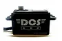 Team Powers DCS V3 low profile RC servo in a black metal case with silver branding on a white background.