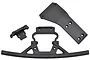 RPM RC front bumper and skid plate set for RC vehicles, featuring black molded plastic components on a white background.