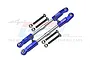 Two blue aluminium adjustable camber links with silver metal rods, screws, and nuts, branded GPM Racing.