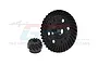 A black spiral ring and pinion gear set for an RC car differential, featuring a large 37T ring gear and a small 13T pinion gear.
