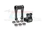 GPM Racing black aluminium hub carrier and pull rod set with six ball bearings on a white background.
