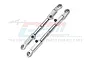 Two silver GPM Racing adjustable aluminium camber links for RC cars, featuring 7075 alloy markings and black hardware.